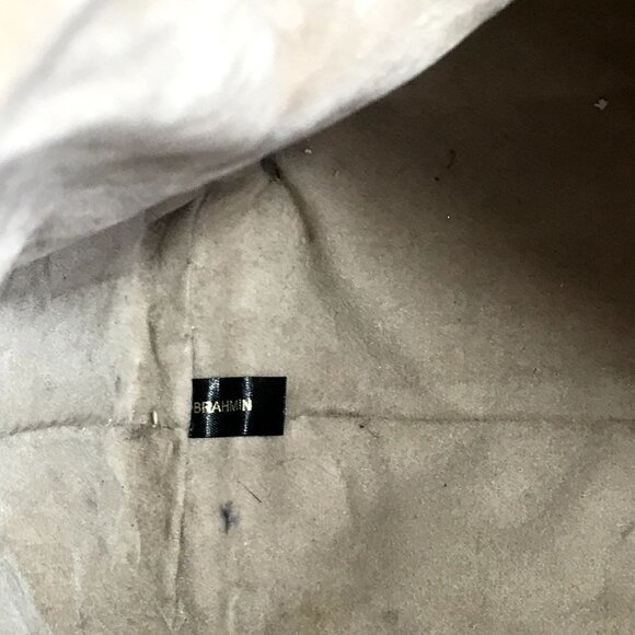 Brahmin Vintage Croc Leather Hobo Bag Brown Tan Harness Ring Medium - Picture 12 of 16